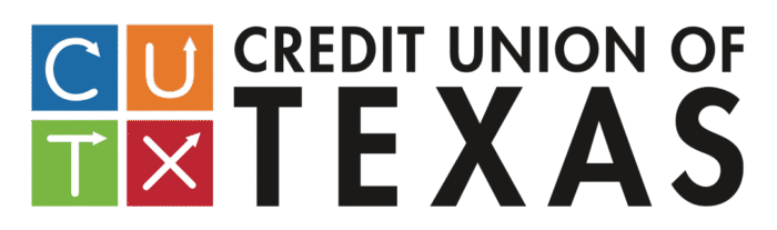 Credit Union of Texas logo with "CU" in blue and orange squares and "TX" in green and red squares, followed by large black text reading "Credit Union of Texas.
